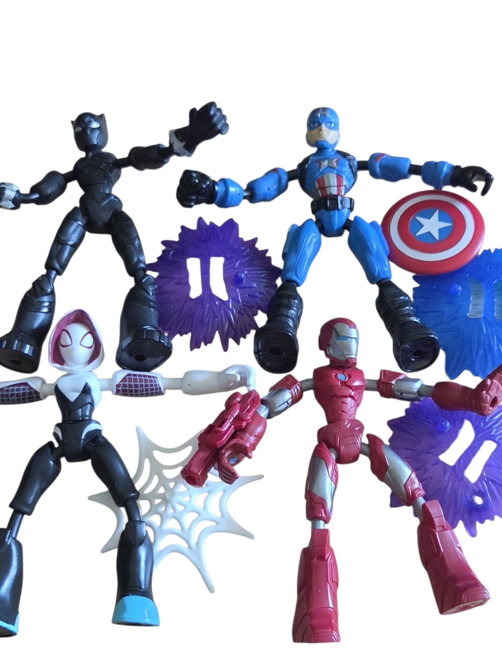 Hasbro Marvel-Inspired Action Figure Set - Black, Blue, Red, White, Purple